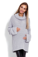 70012C THICK JUMPER OVERIZE EXTENDED SLEEVES GREY