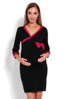 1681 MATERNITY NURSING NIGHTWEAR WITH BOWL BLACK