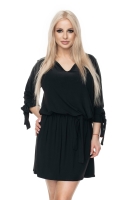 0115 LOOSE MINI DRESS WITH TIE BLACK