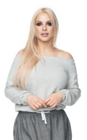 0109 MELANŻOWA BLUZKA CARMEN JASNY SZARY