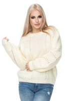 30059 FLUFFY CROCHET SWEATER CREAM