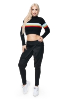 70015 CROP TOP Z GOLFEM KRÓTKI SWETEREK CZARNY