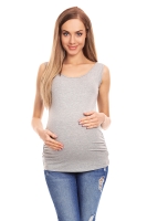 0141 MATERNITY TOP BLOUSE WITH SHIRRING GREY