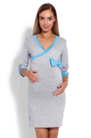 1681 MATERNITY NURSING NIGHTWEAR WITH BOWL GREY