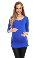 0142 MATERNITY TOP BLOUSE WITH SHIRRING ROYAL BLUE