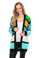 40021 CARDIGAN COLOR BLOCKS GREENS