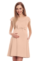0129 MATERNITY DRESS TUNIC WITH BOWL BEIGE