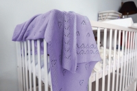 K004 BABY BLANKET KNITTED LILAC