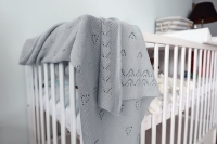 K004 BABY BLANKET KNITTED GREY