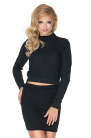 70016 KRÓTKI SWETEREK STÓJKA CROP TOP GRAFIT