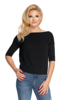0171 BLOUSE WITH BACK V-NECK BLACK