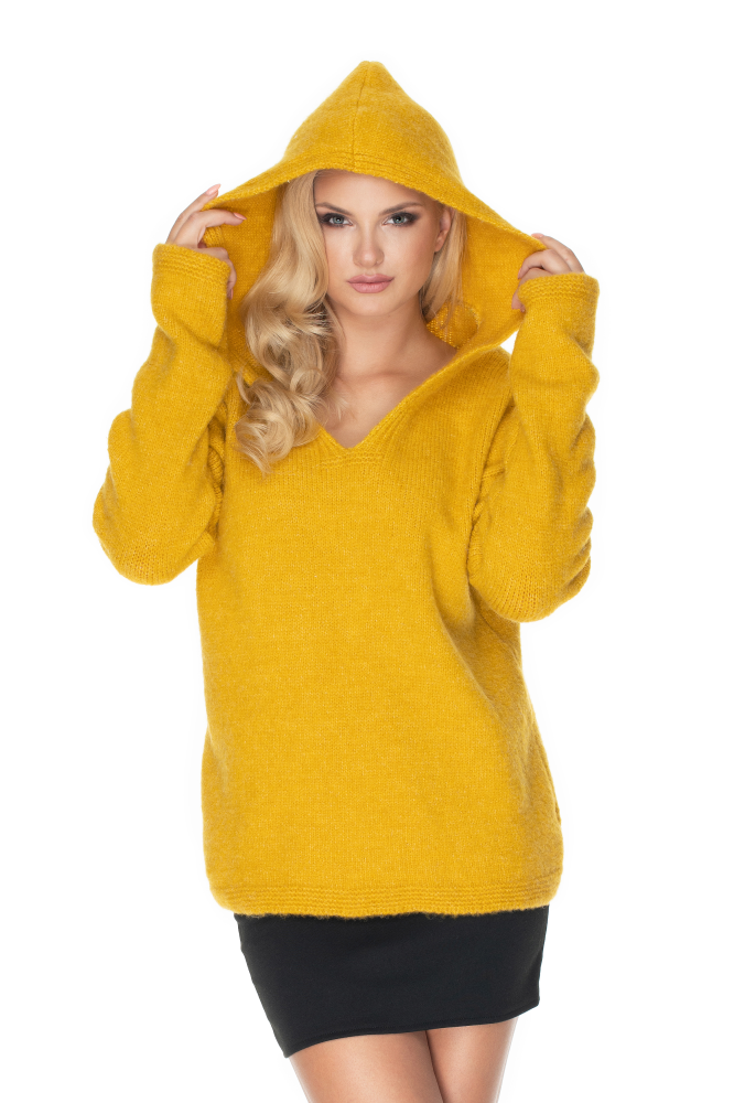 30070 FLUFFY HOODED JUMPER YELLOW