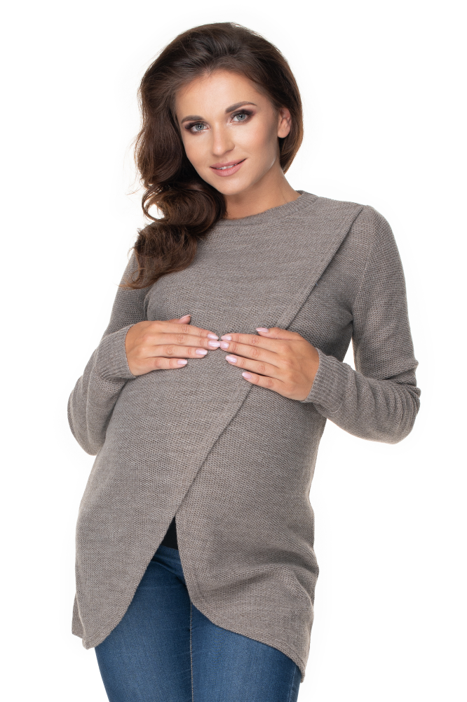 70027 SWETER STÓJKA DO KARMIENIA CIĄŻA CAPPUCCINO