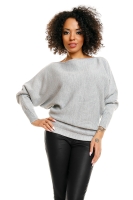 70003 LOOSE OVERSIZE BATWING JUMPER LIGHT GREY