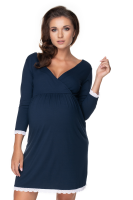 0156 MATERNITY NURSING NIGHTWEAR LACE NAVY