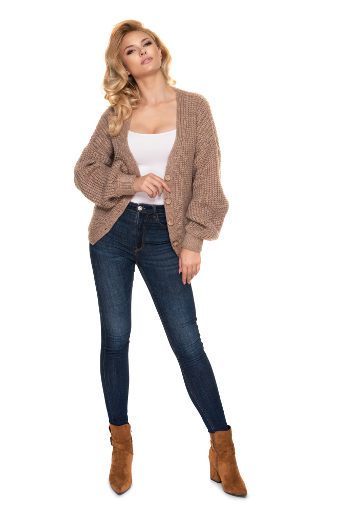 30077 SHORT OVERSIZE CARDIGAN CAPPUCCINO