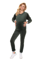 0200 MATERNITY VELVET TRACKSUIT VELOUR PYJAMA KHAKI