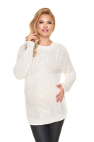 70040 THICK MATERNITY KNIT JUMPER TUNIC CREAM