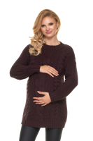 70040 THICK MATERNITY KNIT JUMPER TUNIC CHOCCO