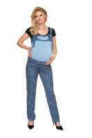 0188 SPODNIE OGRODNICZKI CIĄŻOWE JEANS LOOK NIEBIESKIE