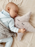 CUDDLY BABY PILLOW STAR GREY