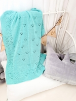 K004 BABY BLANKET KNITTED MINT