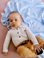K004 BABY BLANKET KNITTED BABY BLUE