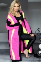 30087 KARDIGAN WIELOKOLOROWY PŁASZCZYK NEONOWY