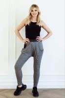 0103 MELANGE PANTS WITH SLIDER DARK GREY MELANGE