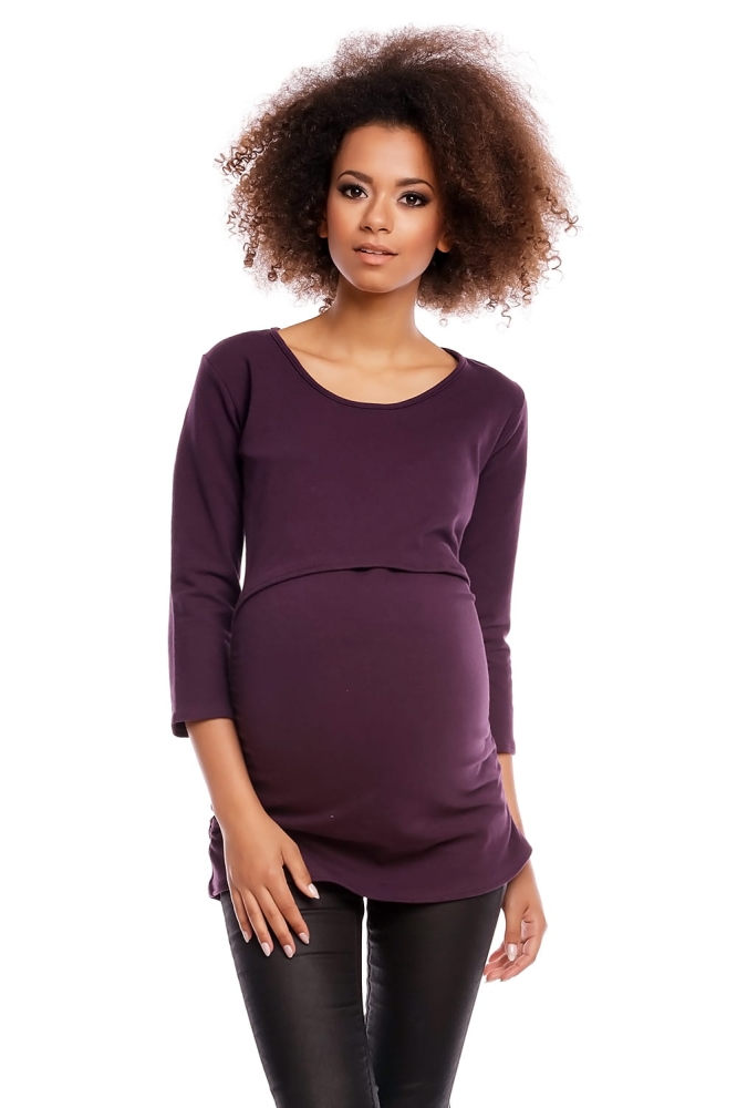 1474 BLUZA DO KARMIENIA NA CIĄŻE TUNIKA śliwka