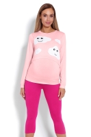 1679 MATERNITY NURSING NIGHTWEAR PYJAMA LEGGINGS CLOUDS PINK 
