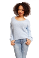 30047 FASHIONABE JUMPER KNITWEAR V-NECK BABY BLUE