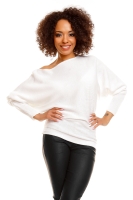 70003 LOOSE OVERSIZE BATWING JUMPER WHITE