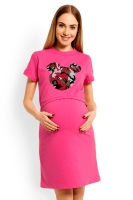 1625C MATERNITY NURSING NIGHTWEAR MORO MOUSE FUCHSIA