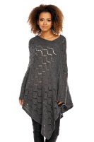 30012 ELEGANT OPENWORK CAPE WARM GRAPHITE