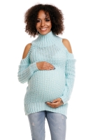 30040C LONG PULLOVER FLUFFY BARE SHOULDERS MINT