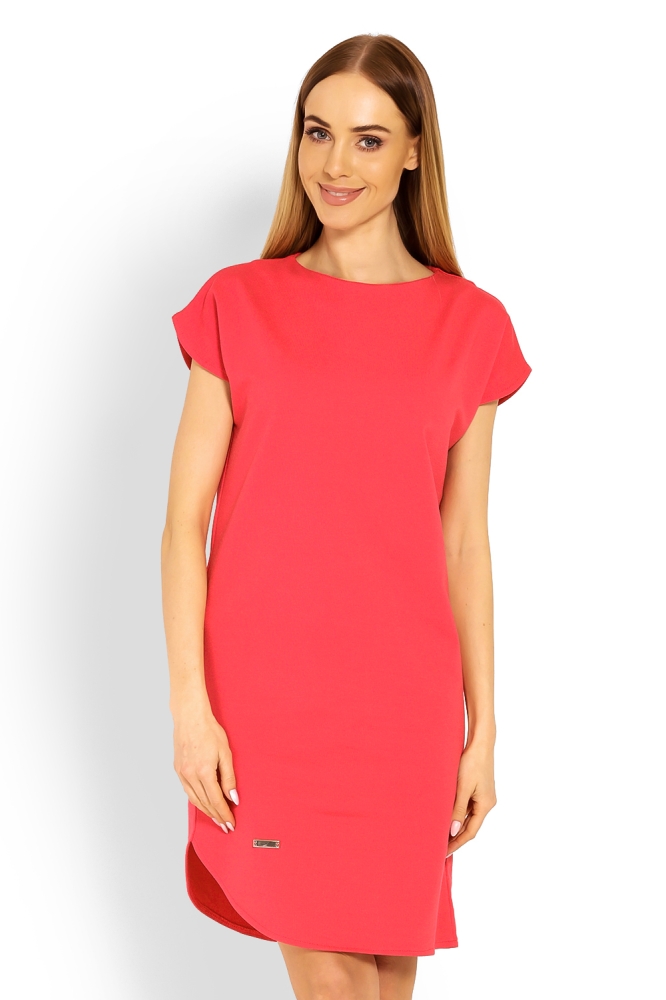 1629 ASYMETRIC DRESS SHORTSLEEVE CORAL